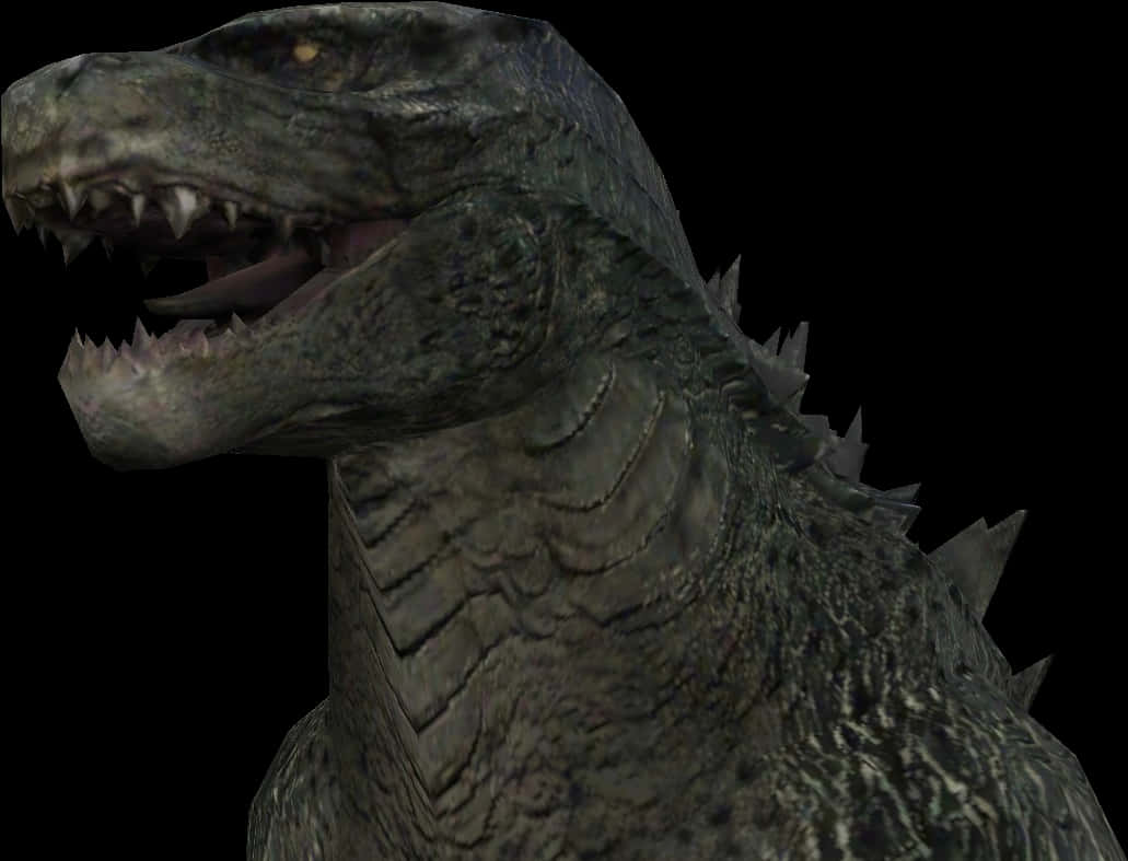 Godzilla Head Closeup PNG with transparent background
