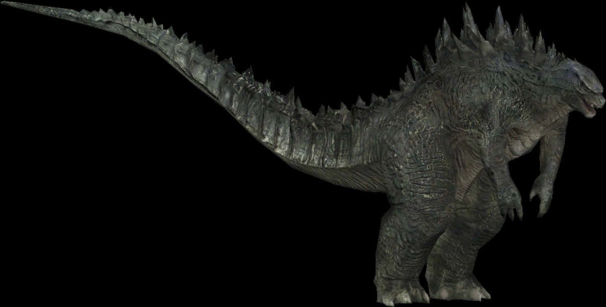 Godzilla Silhouette Against Black PNG with transparent background