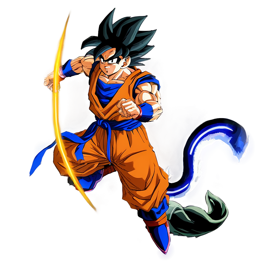Goku Base Form with Tail PNG opw PNG with transparent background