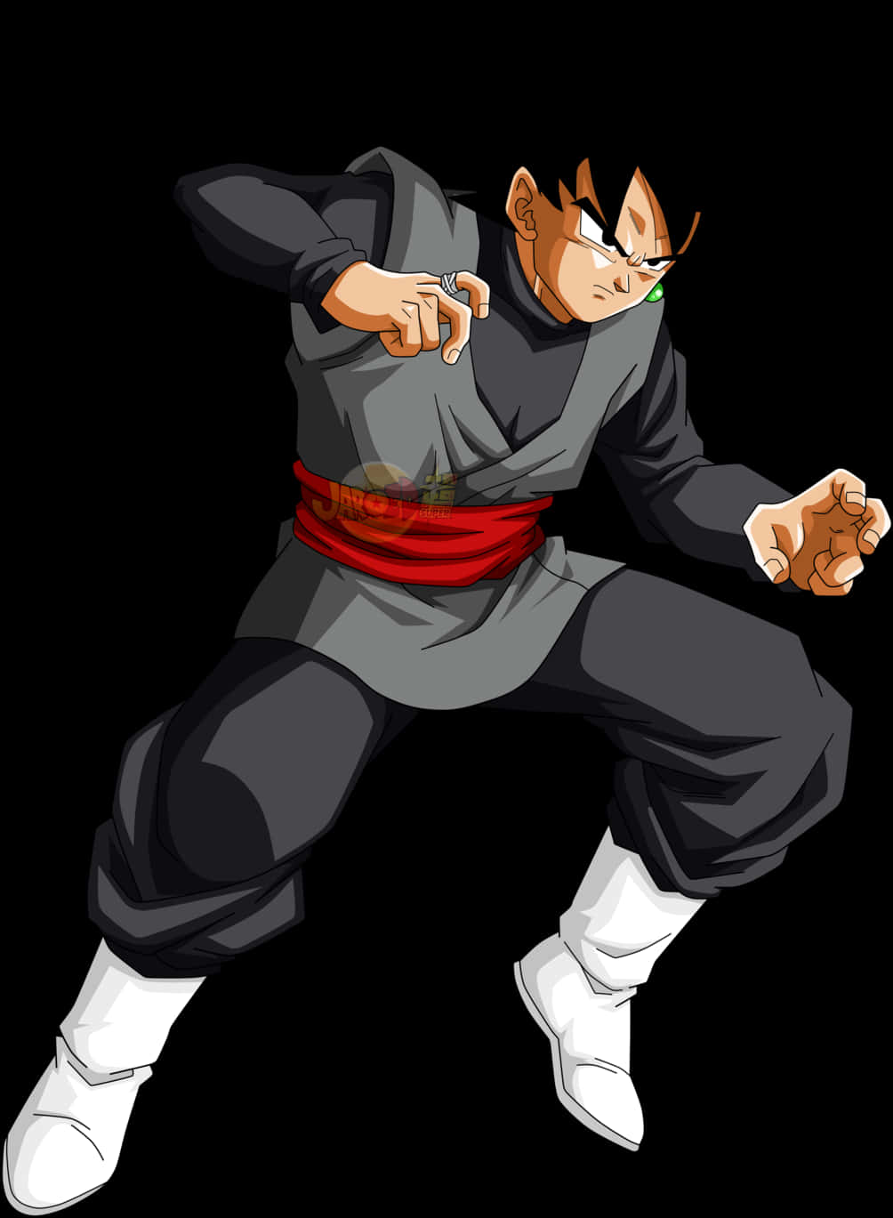 Goku_ Black_ Action_ Pose PNG with transparent background
