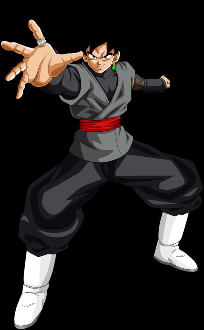 Goku Black Action Pose PNG with transparent background