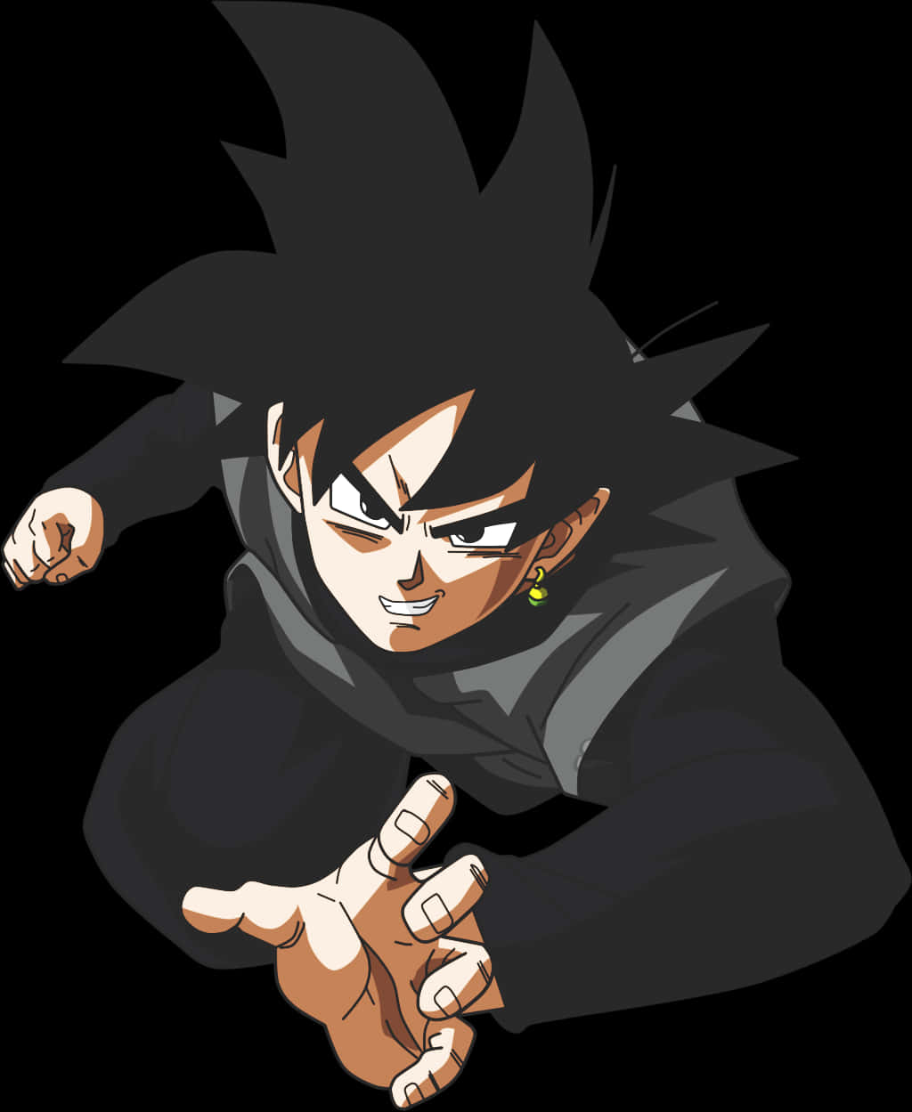 Goku_ Black_ Intimidating_ Stance PNG with transparent background