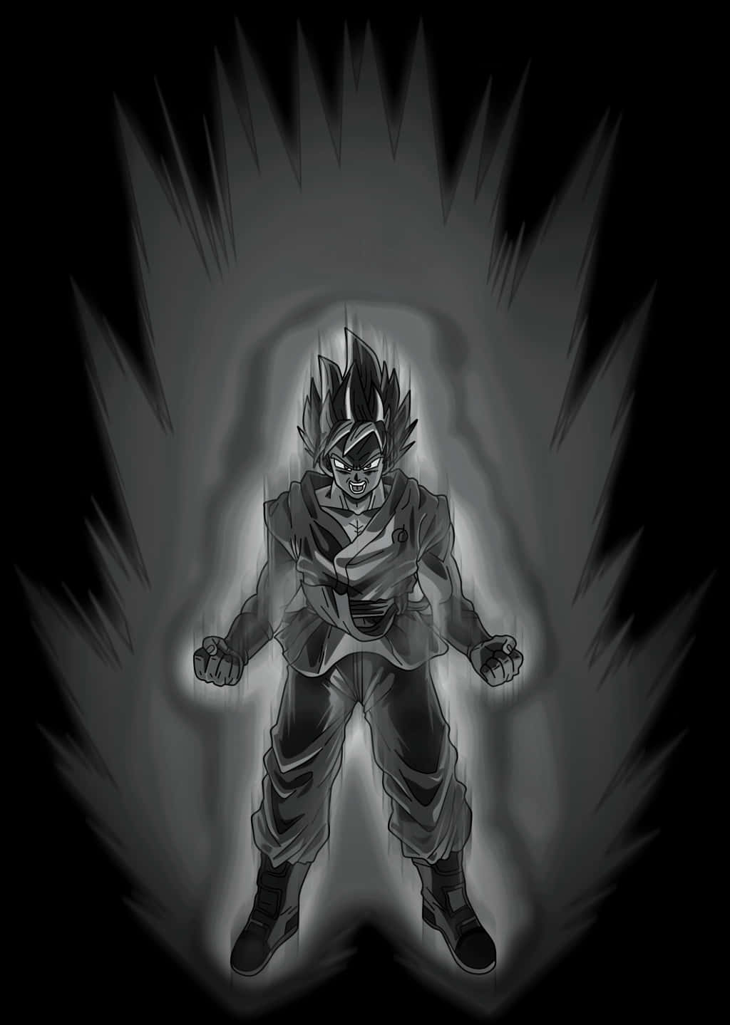 Goku_ Black_ Power_ Aura_ Illustration PNG with transparent background