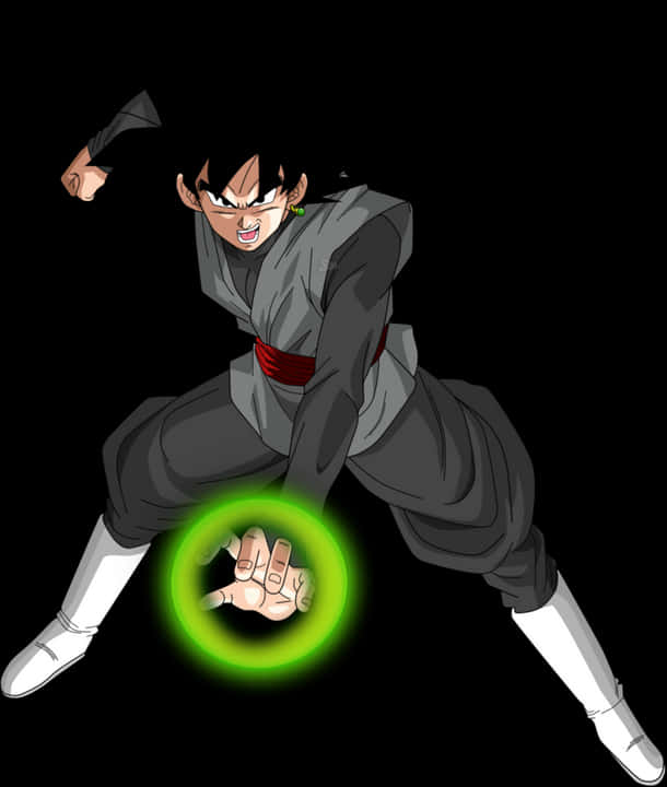 Goku Black Power Ball Preparation PNG with transparent background