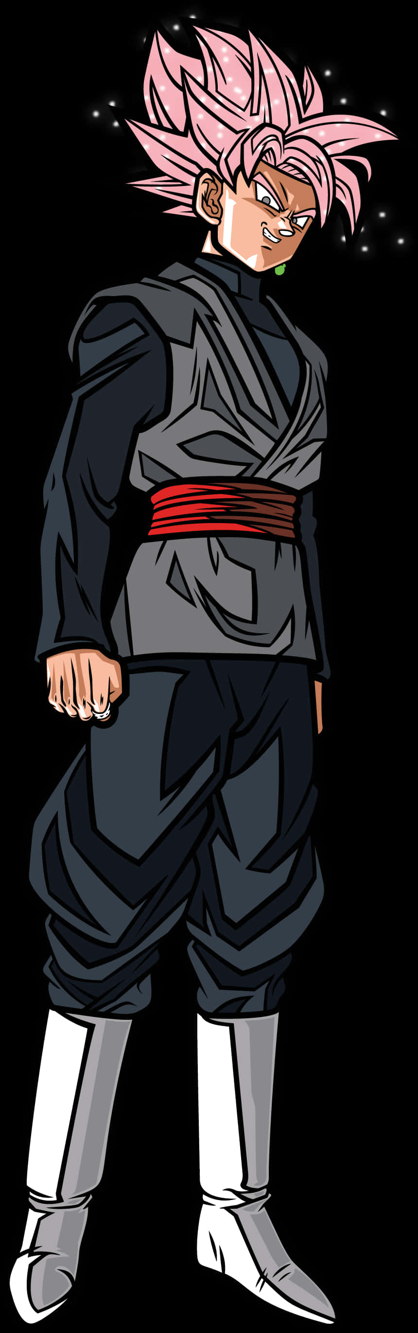 Goku_ Black_ Super_ Saiyan_ Rose_ Full_ Body PNG with transparent background