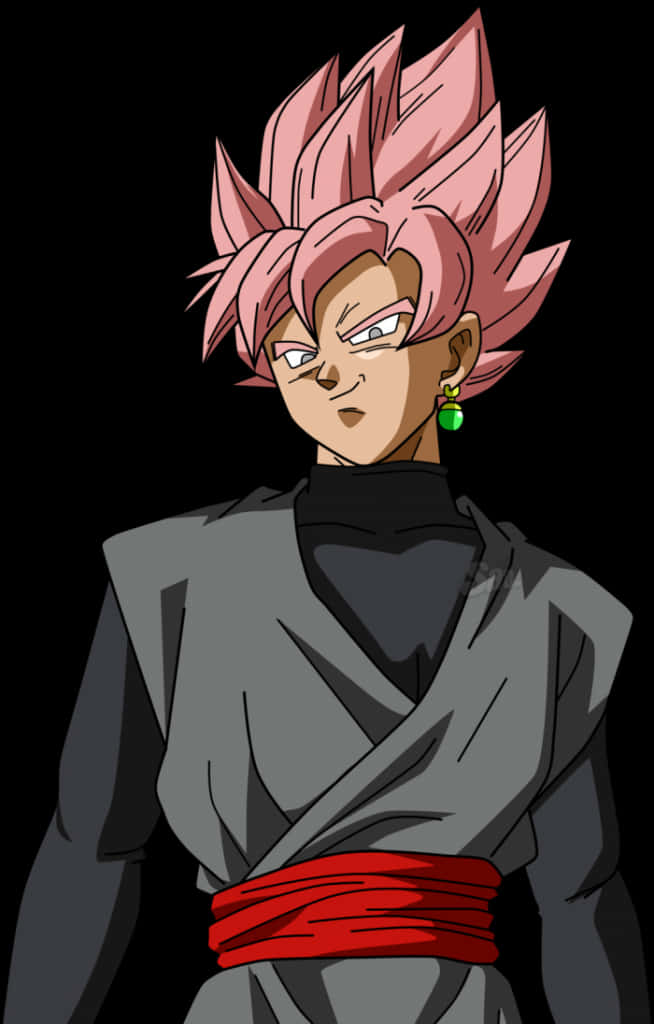 Goku_ Black_ Super_ Saiyan_ Rose_ Portrait PNG with transparent background