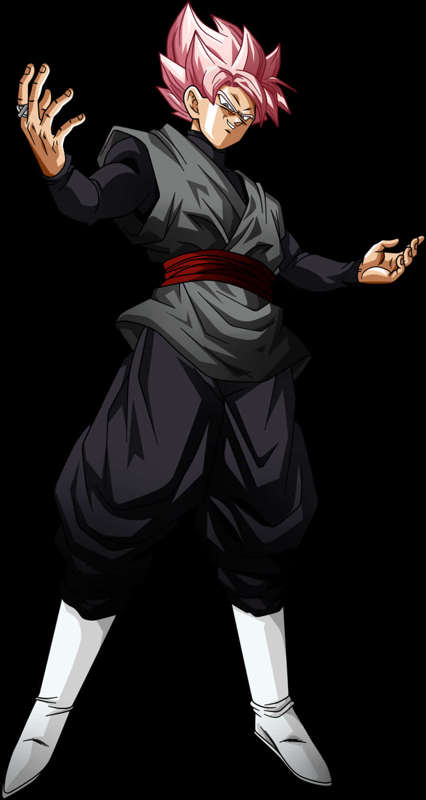 Goku_ Black_ Super_ Saiyan_ Rose_ Stance PNG with transparent background
