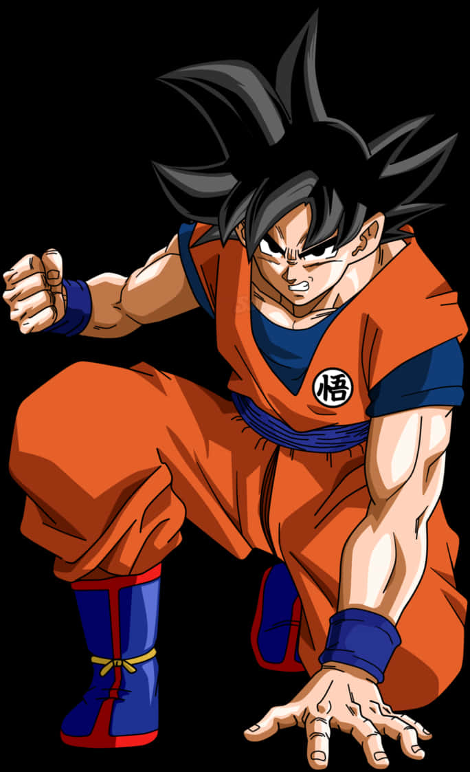 Goku Readyfor Battle PNG with transparent background