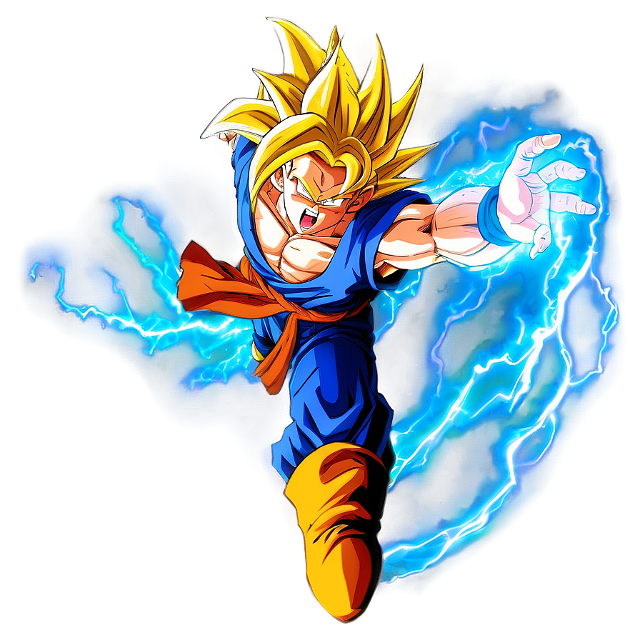 Goku Ssj3 In A Dynamic Pose Png 33