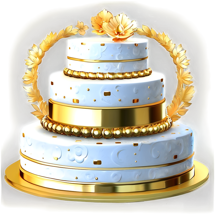 Gold Accented Wedding Cake Png Txf