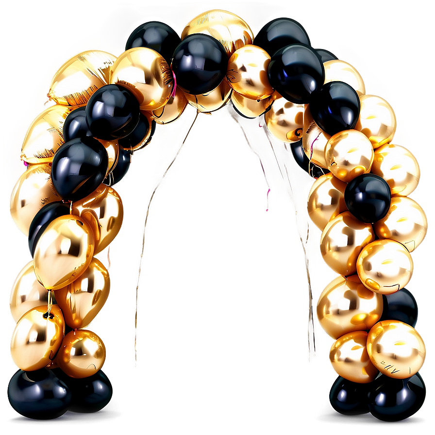 Gold And Silver Balloon Arch Png 06212024