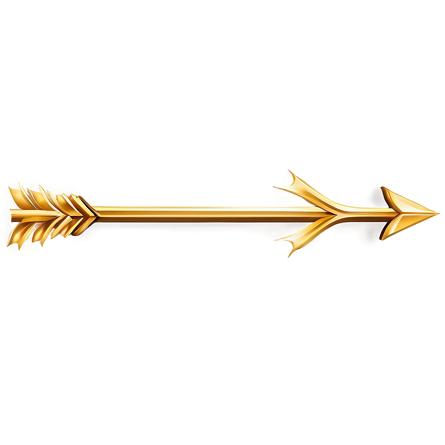 Gold Arrow In Ornamental Design Png Upb32