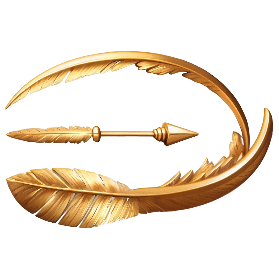 Gold Arrow With Feather Detail Png 54