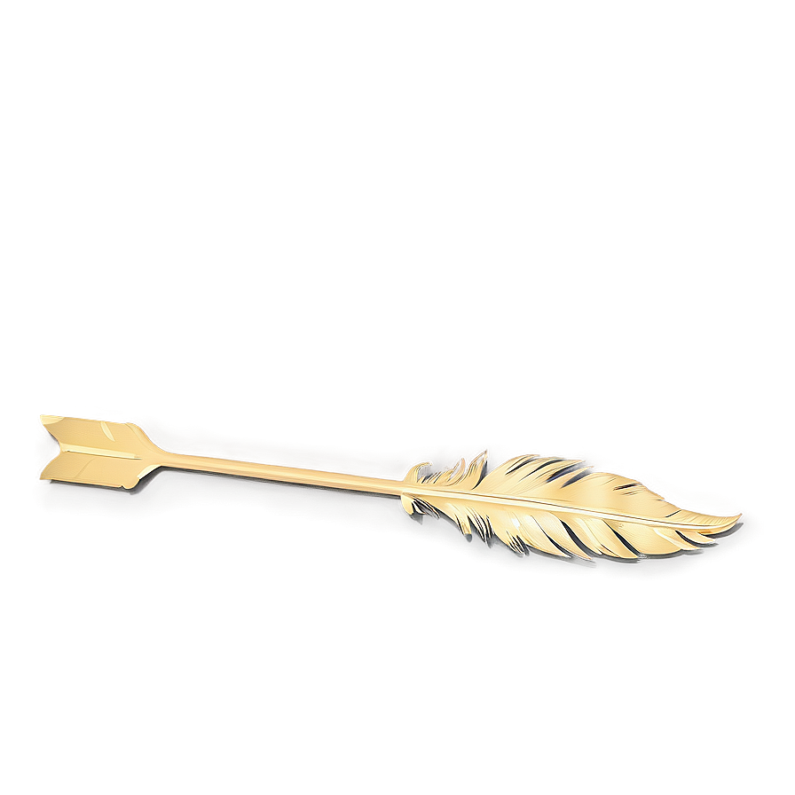 Gold Arrow With Feather Detail Png Jbf21