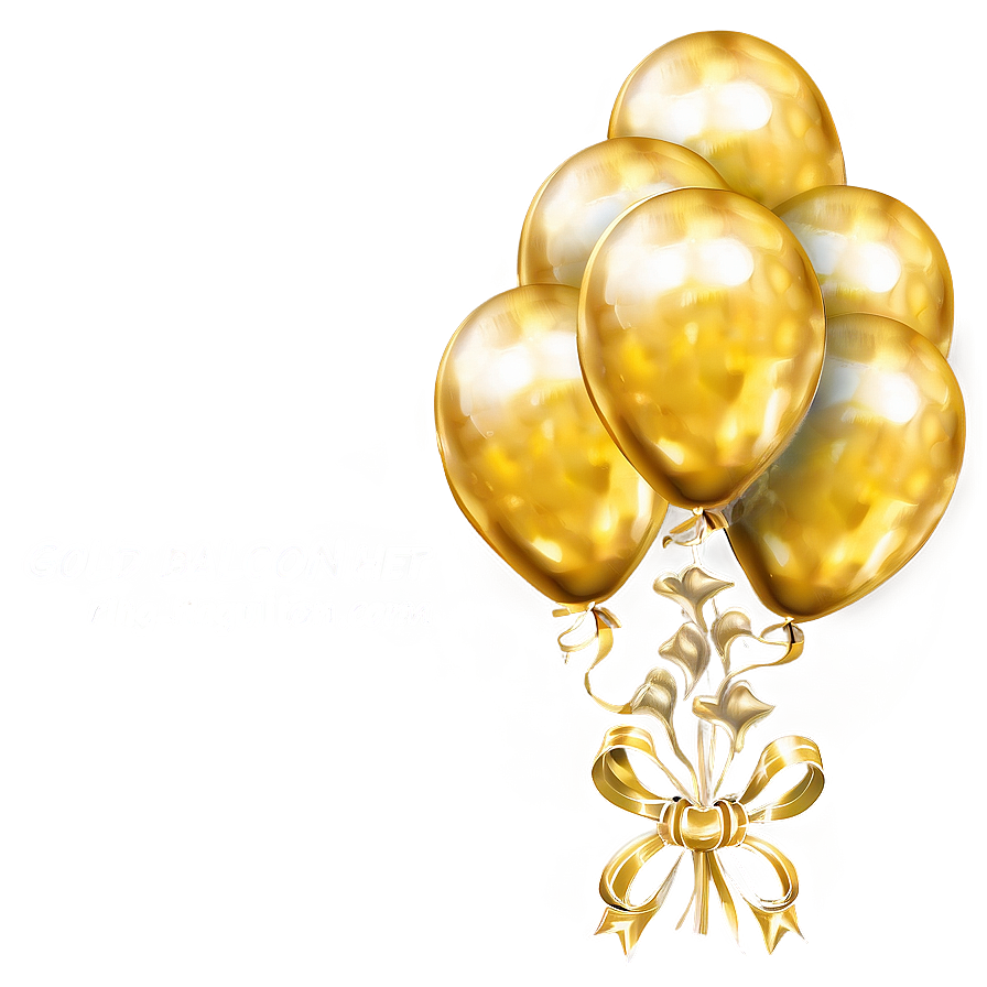 Gold Balloon Bouquet Png Rth8