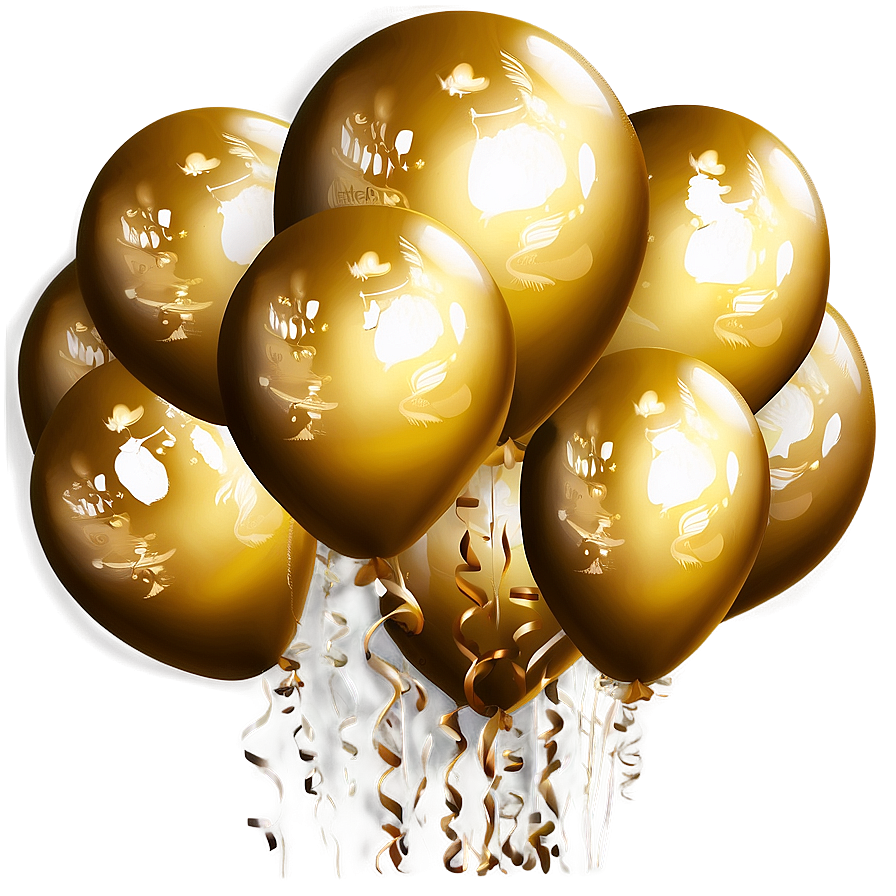 Gold Balloon Decoration Png 22