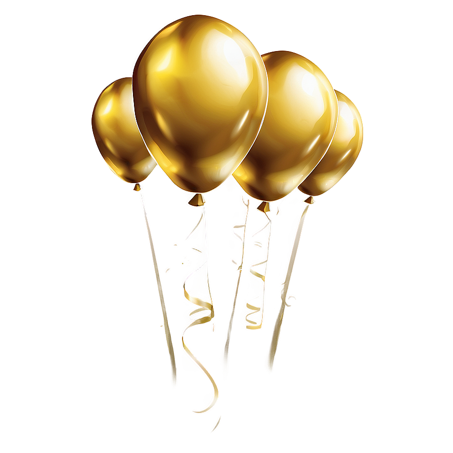 Gold Balloon Illustration Png 06212024