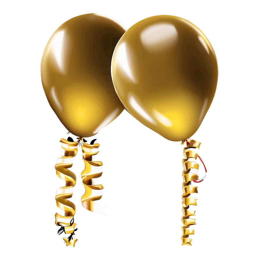 Gold Balloons Set Png Hal26