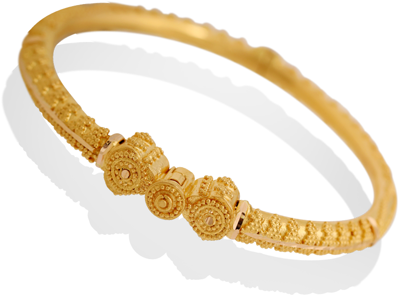 Gold Bangle Design Ornate Carvings