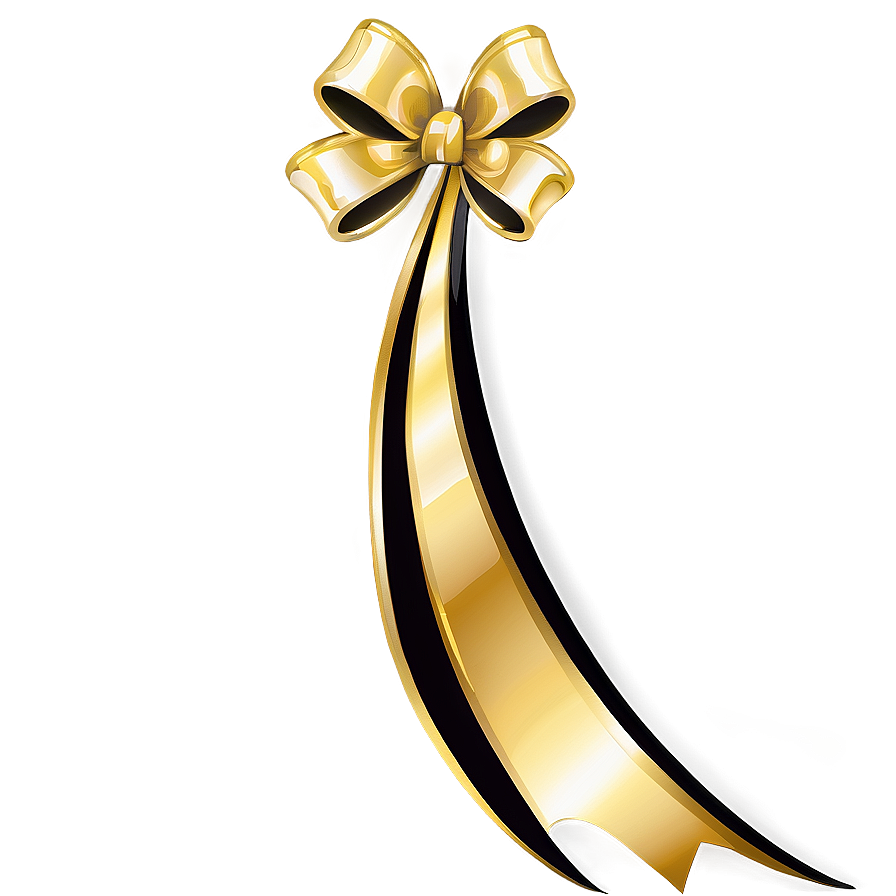 Gold Bow Decoration Png 06272024