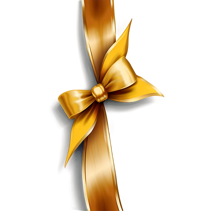 Gold Bow For Decoration Png Yhv87