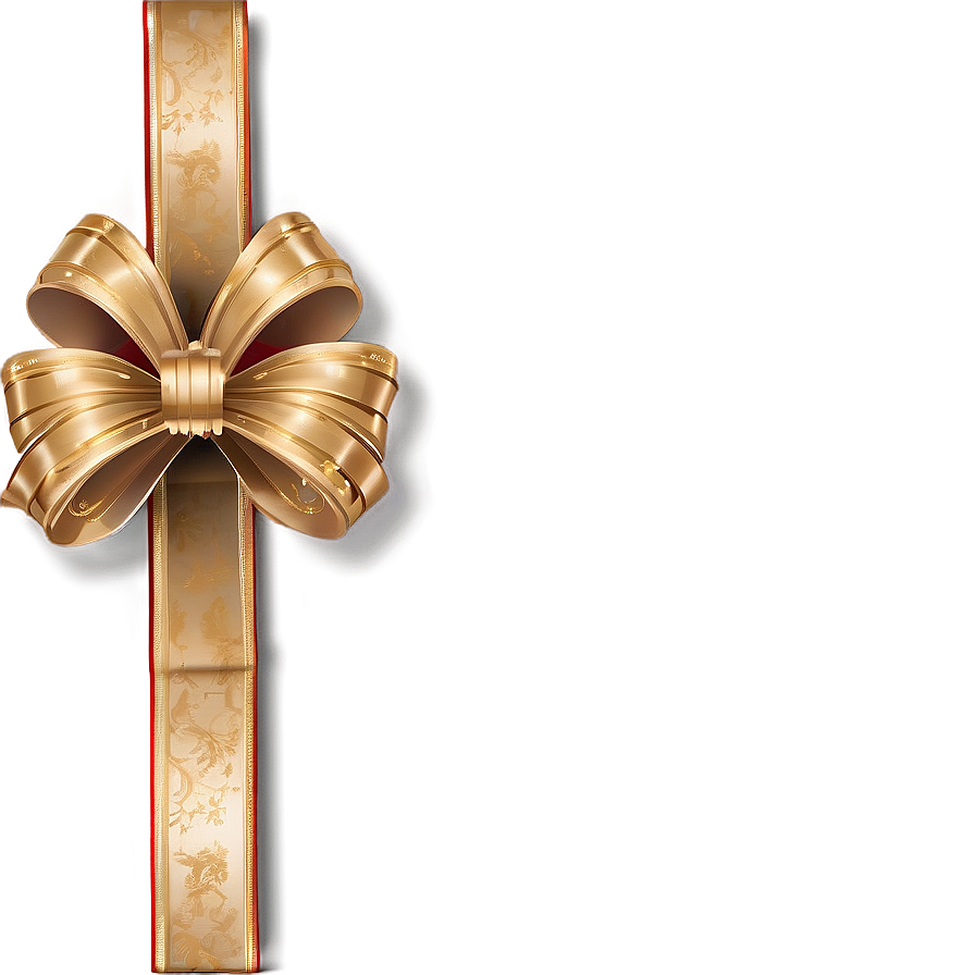 Gold Bow For Present Png 06272024