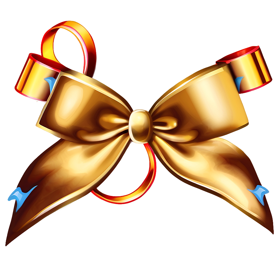 Gold Bow Ribbon PNG 96 PNG with transparent background