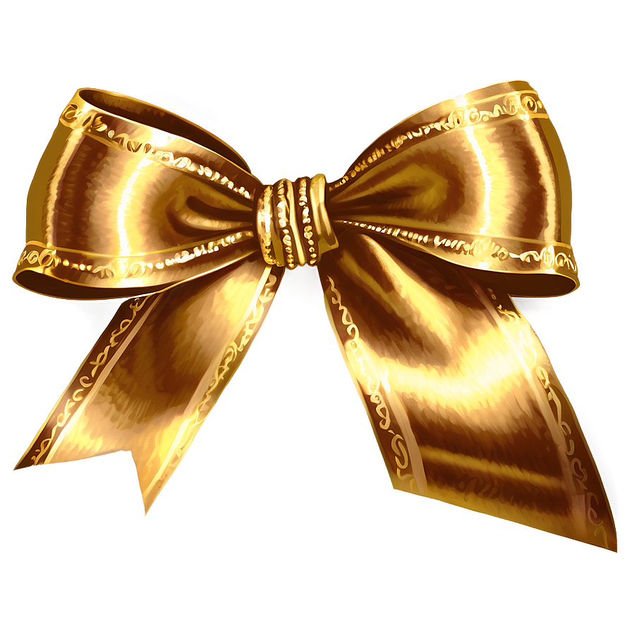 Gold Bow Ribbon PNG euu PNG with transparent background
