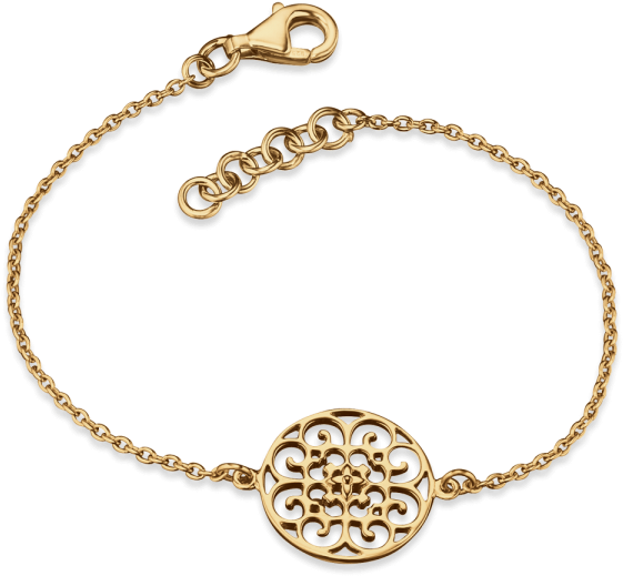 Gold Bracelet Filigree Charm