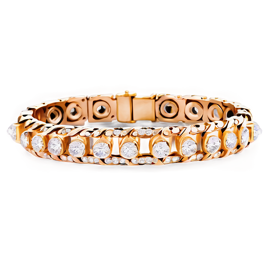 Gold Bracelet With Diamonds Png 06282024