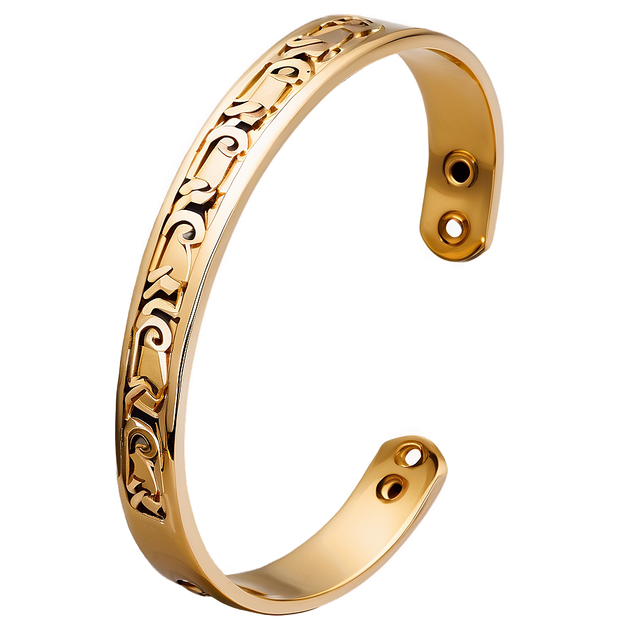 Gold Bracelet With Engraving Png Ljy9