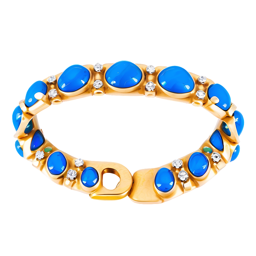 Gold Bracelet With Precious Stones Png 06282024