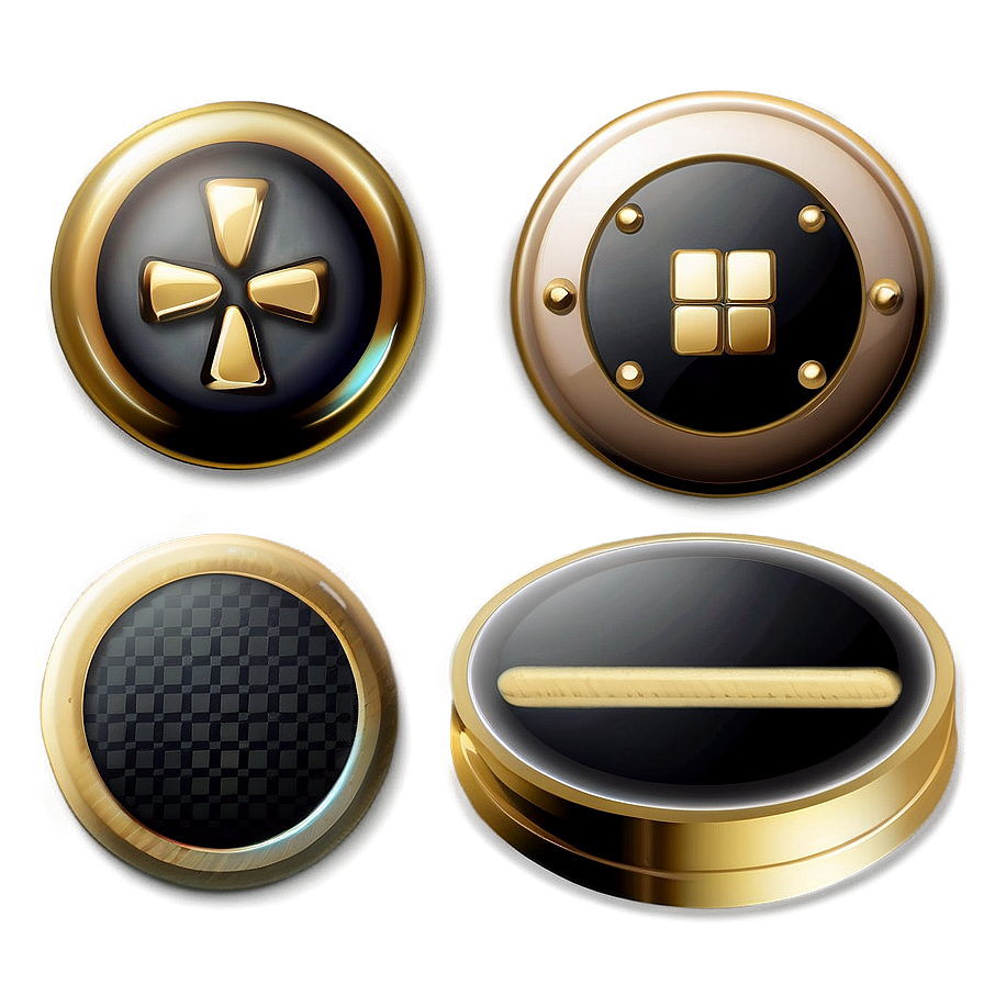 Gold Button Collection Png Rfs