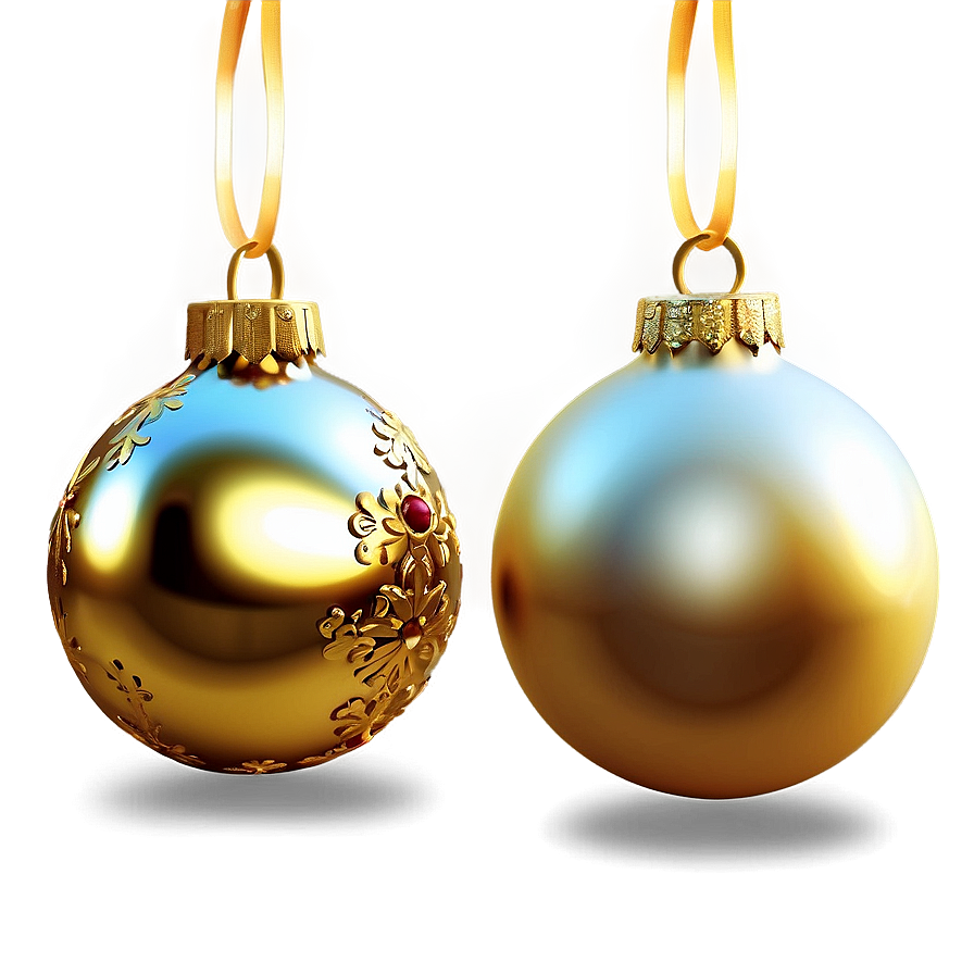 Gold Christmas Ornaments Png 54