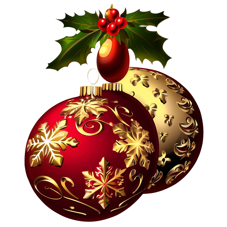 Gold Christmas Ornaments Png Cjk22