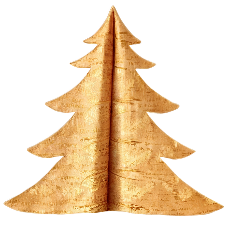 Gold Christmas Tree With Burlap Accents Png Obv4