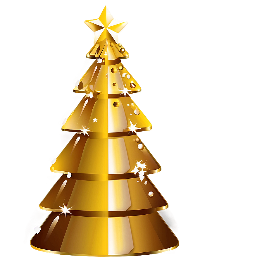 Gold Christmas Tree With Crystal Ornaments Png Ryh75