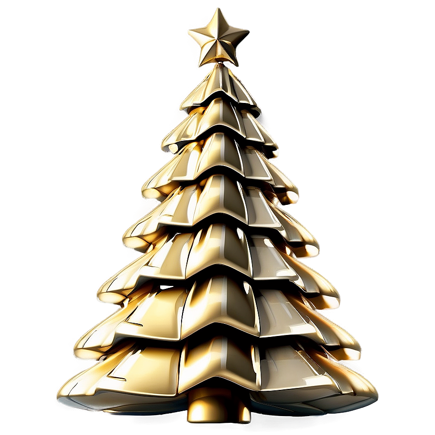 Gold Christmas Tree With Vintage Flair Png 06282024