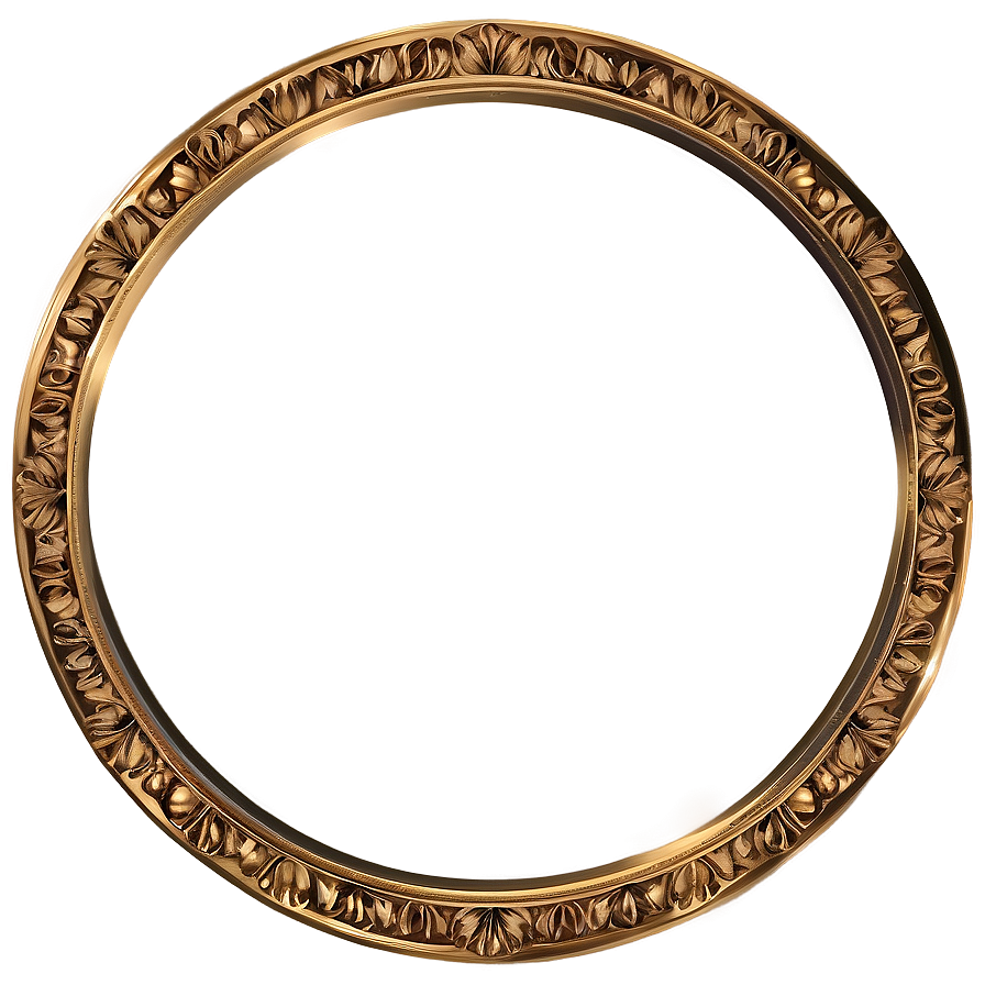 Gold Circle Frame With Flowers Png 39