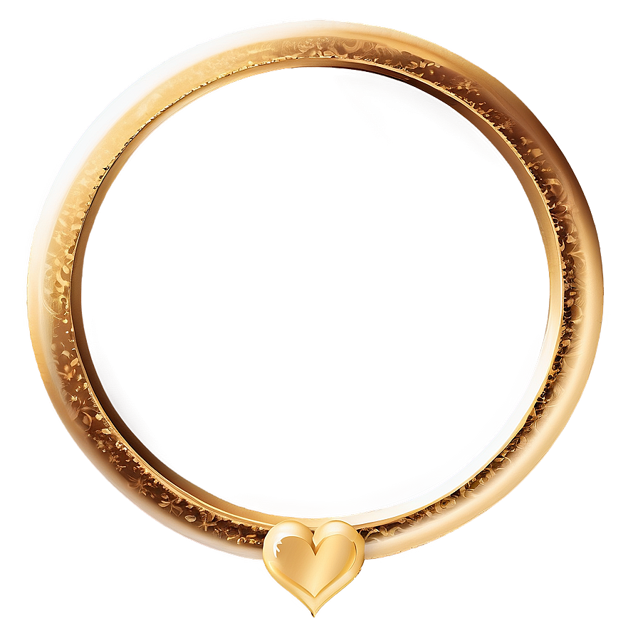 Gold Circle Frame With Hearts Png Enq