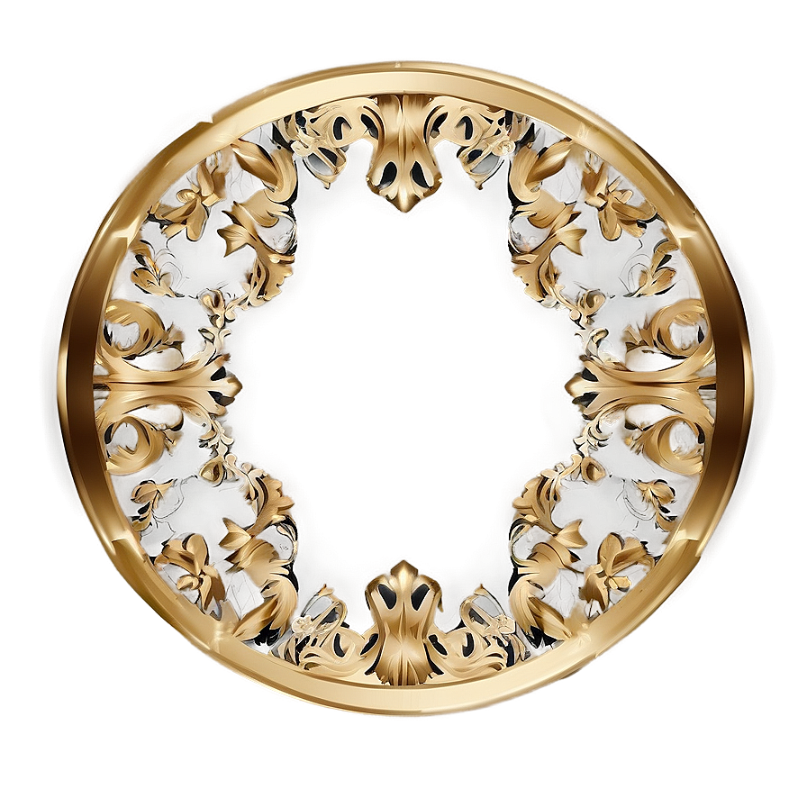 Gold Circle Frame With Lace Png Fal62