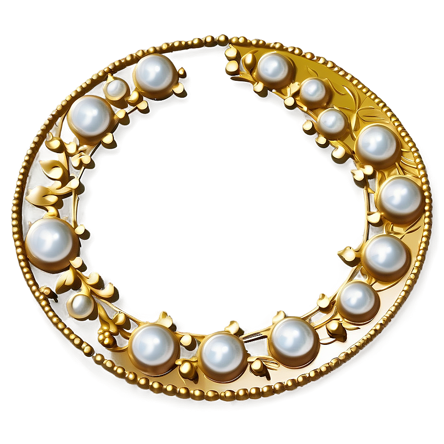 Gold Circle Frame With Pearls Png 91