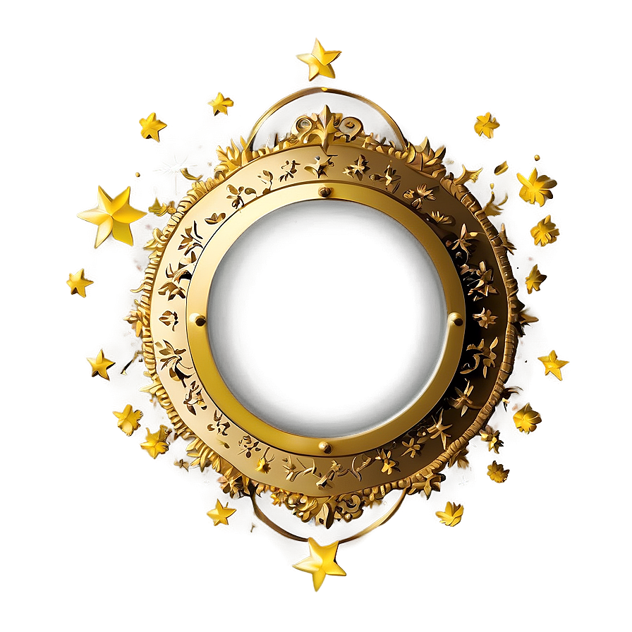 Gold Circle Frame With Stars Png Dhk61