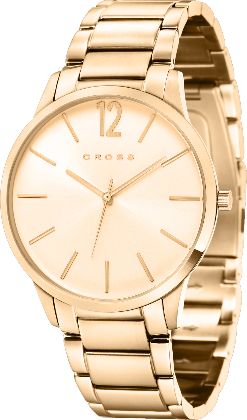 Gold Cross Branded Wristwatch