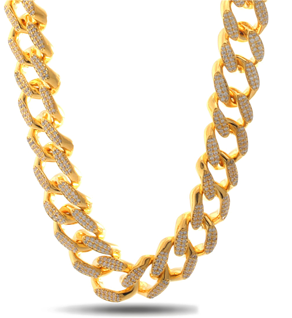 Gold Diamond Cuban Link Chain