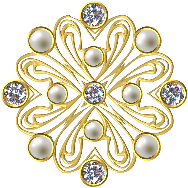 Gold Diamond Pearl Ornamental Design