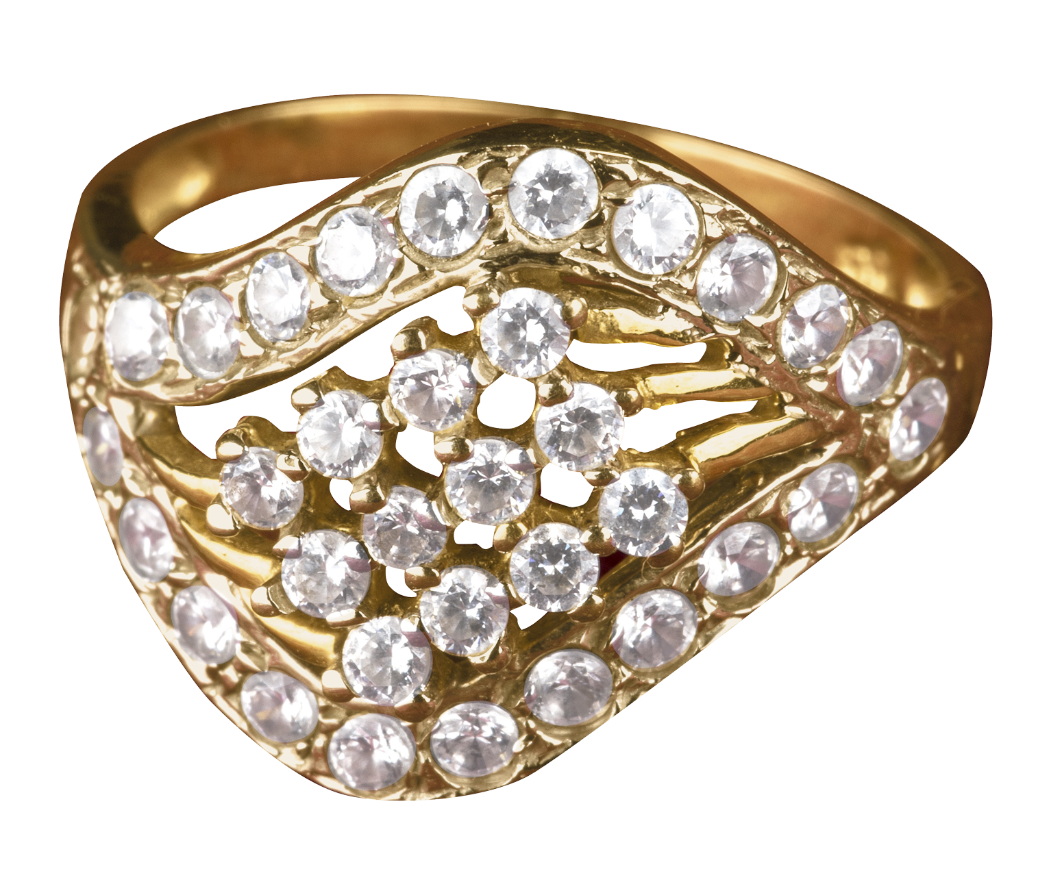 Gold Diamond Ring Closeup PNG with transparent background