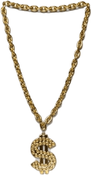 Thug Life Chain Dollar Sign Transparent Png - Gangster Gold Chain Png, Png Download PNG with transparent background