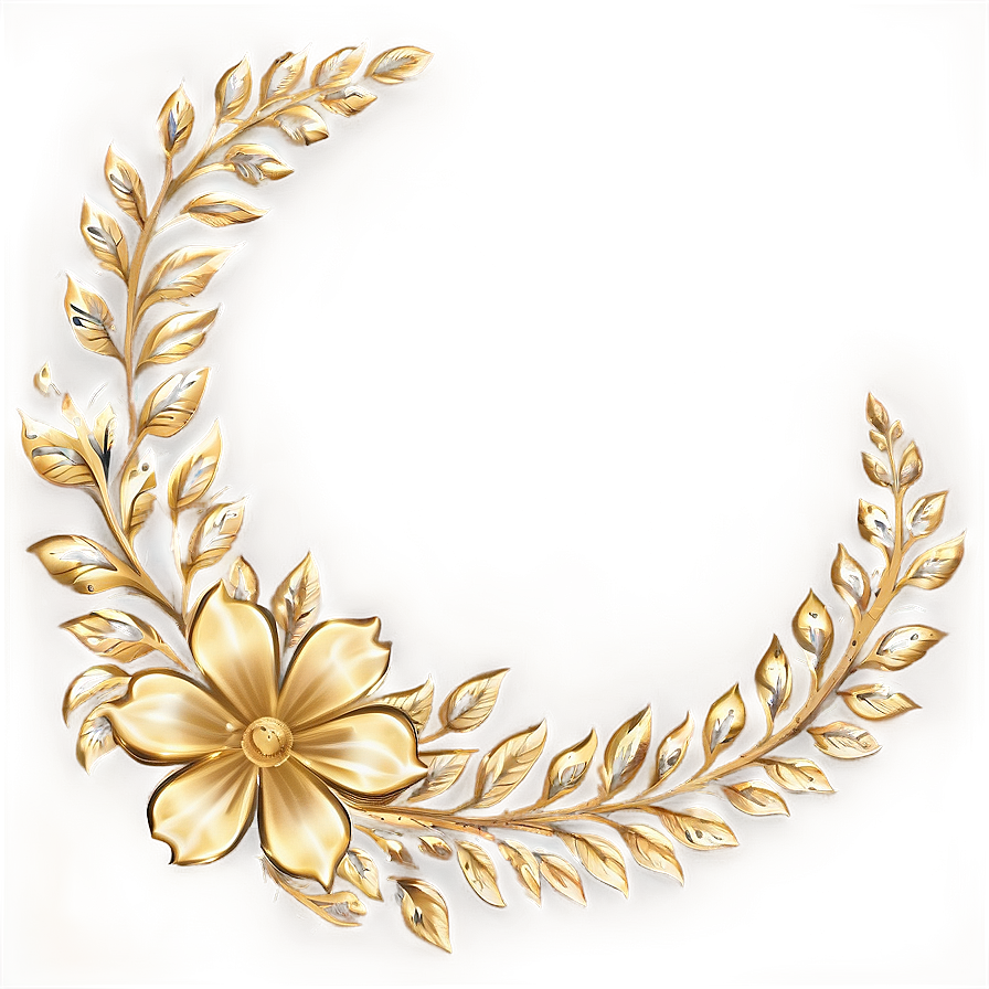 Gold Floral Border Png Mdl99