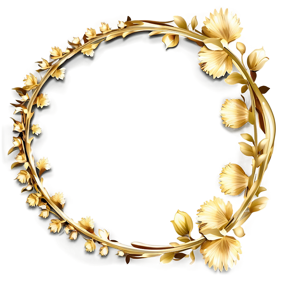 Gold Flower Frame Png 05252024